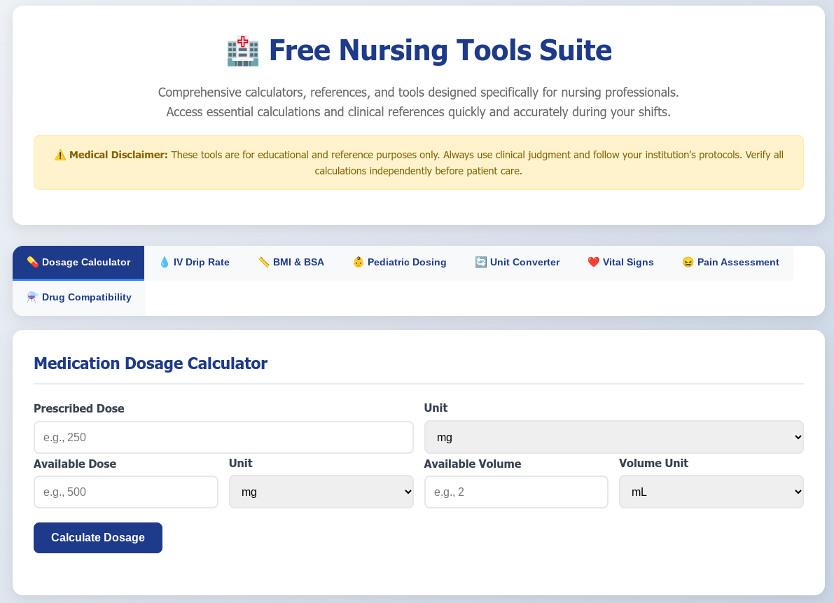 Our Nursing Tools Suite