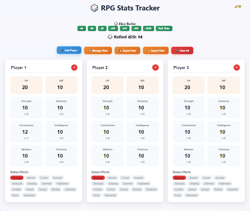 RPG Stats Tracker