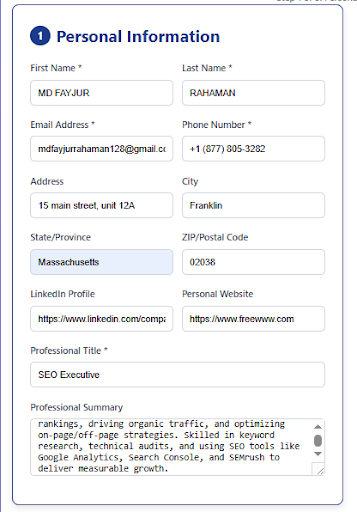 Personal info