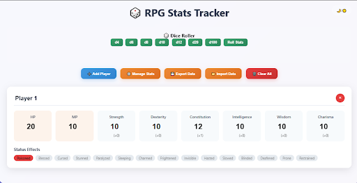 RPG Stats Tracker